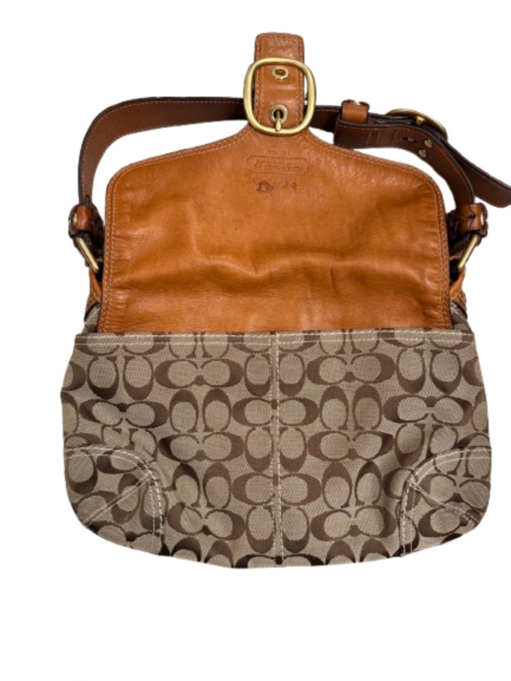 Vintage Coach Legacy Bleeker SOHO Monogram Shoulder Bag British Tan - Picture 4 of 5